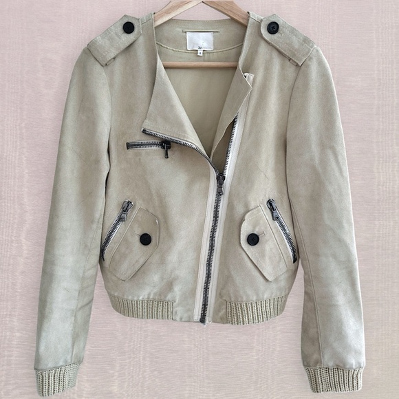 3.1 Phillip Lim Ecru Suede Moto Jacket - Picture 5 of 16